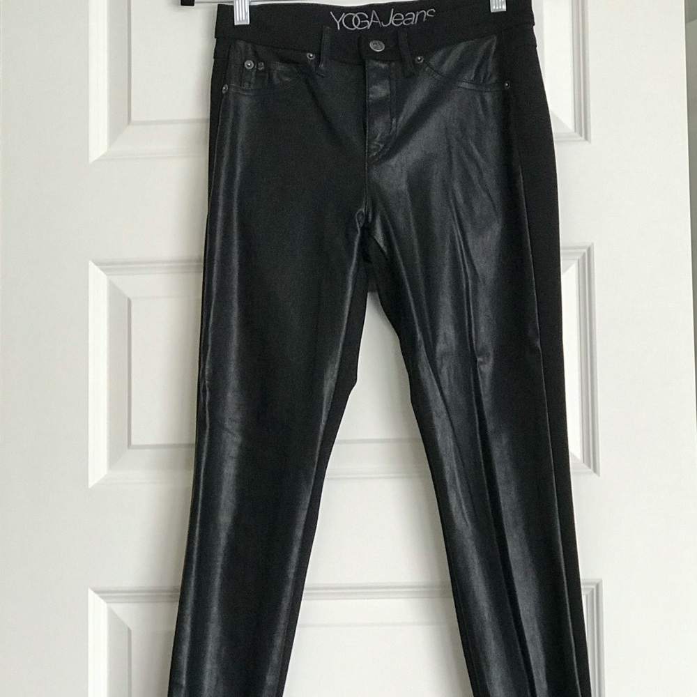 Yoga Jeans - pleather front, stretch back pants.